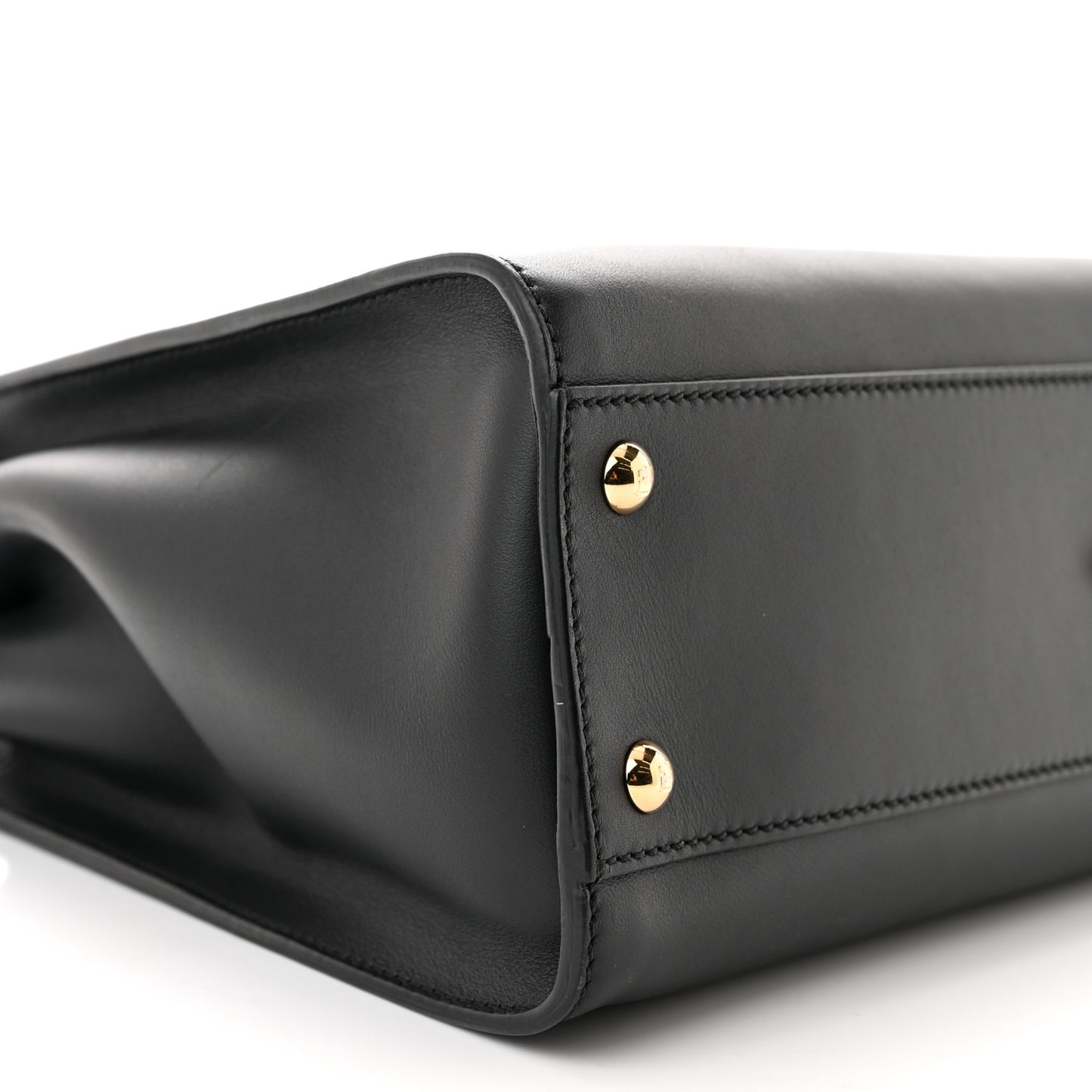 Vitello Seta Shiny Nappa Medium Peekaboo Iconic Satchel Black