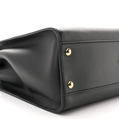 Fendi Vitello Seta Shiny Nappa Medium Peekaboo Iconic Satchel Black 10 of 11