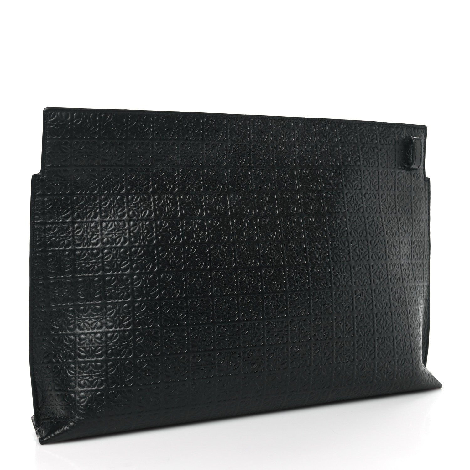 Loewe Calfskin Embossed Repeat T Pouch Black 3 of 10