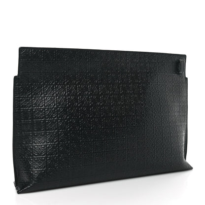 Loewe Calfskin Embossed Repeat T Pouch Black 3 of 10