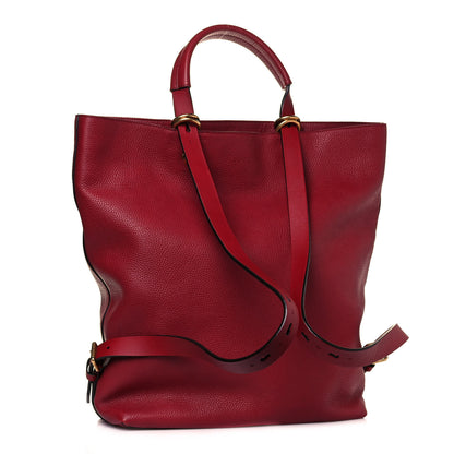 Gucci Grained Calfskin Kingsnake Print Drawstring Backpack Red 2 of 14