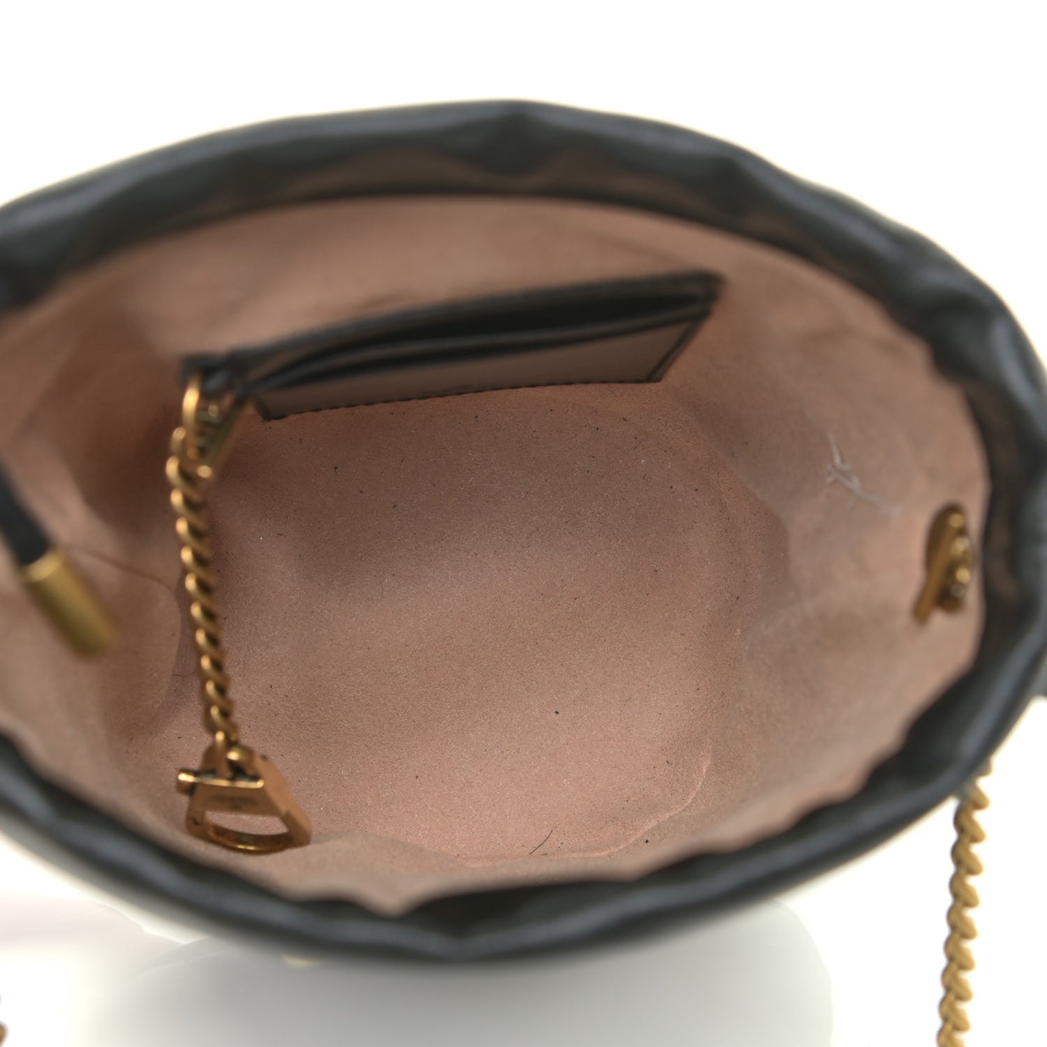 Gucci Calfskin Matelasse Mini GG Marmont 2.0 Bucket Bag Black 7 of 9