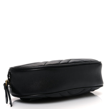 Gucci Calfskin Matelasse GG Marmont Belt Bag 75 30 Black 4 of 10