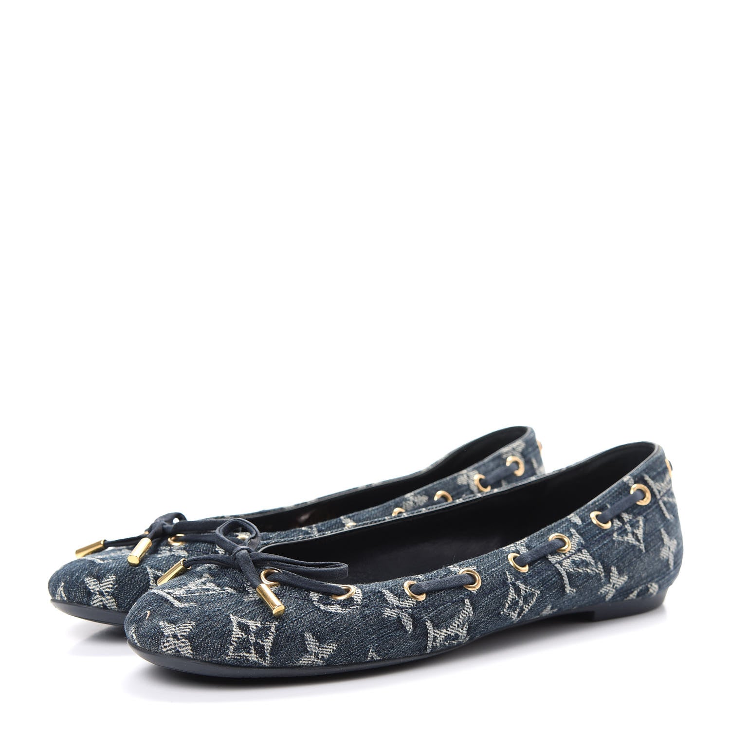 Louis Vuitton Monogram Denim Oasis Ballerina Flats 37.5 Blue 3 of 10