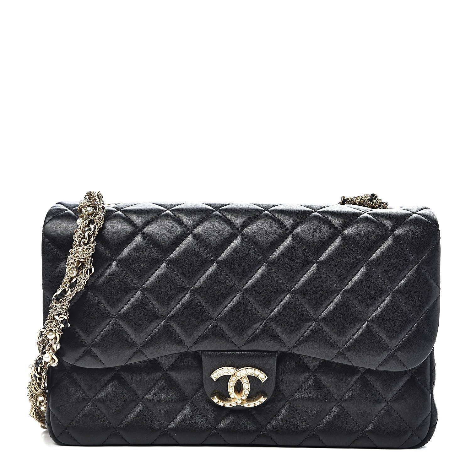 Chanel Lambskin Quilted Medium Westminster Pearl Flap Black 1 of 13