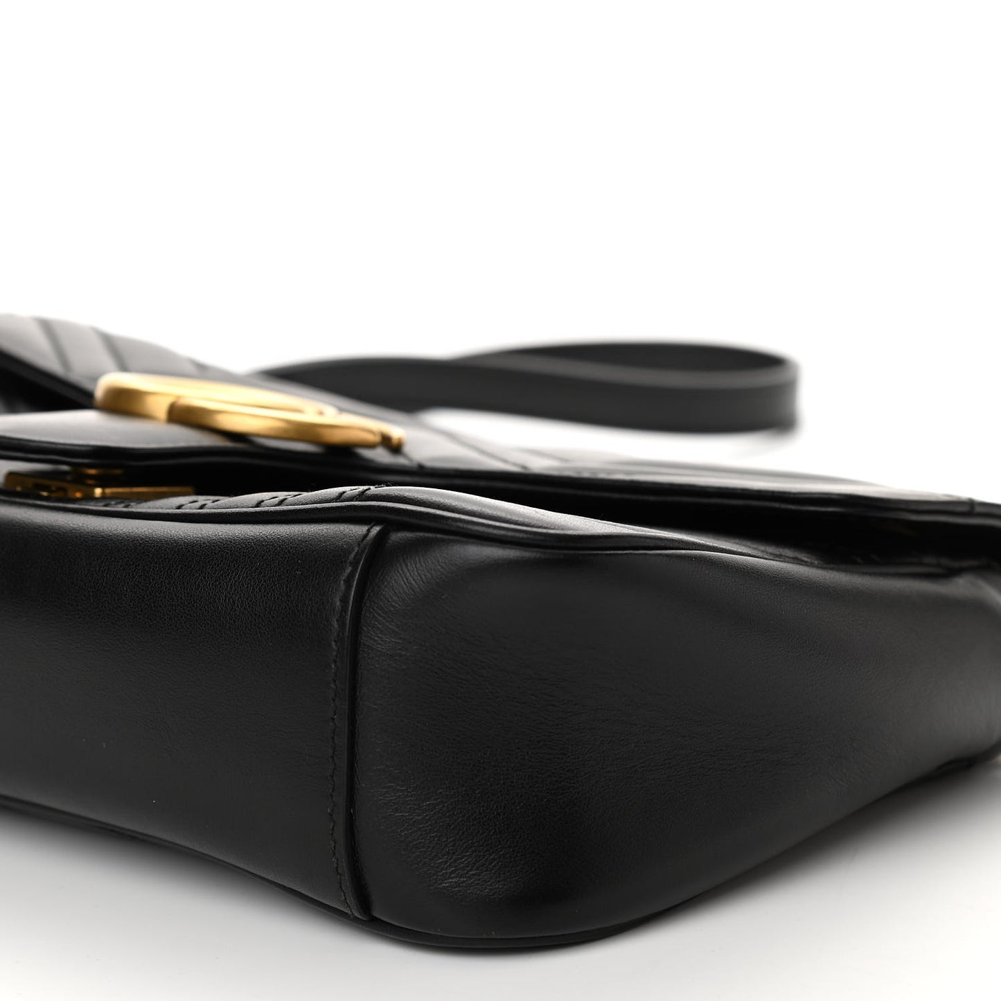 Calfskin Matelasse Small GG Marmont Shoulder Bag Black