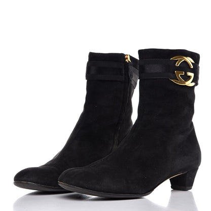 Gucci Suede Ankle Boots 37.5 Black 3 of 19