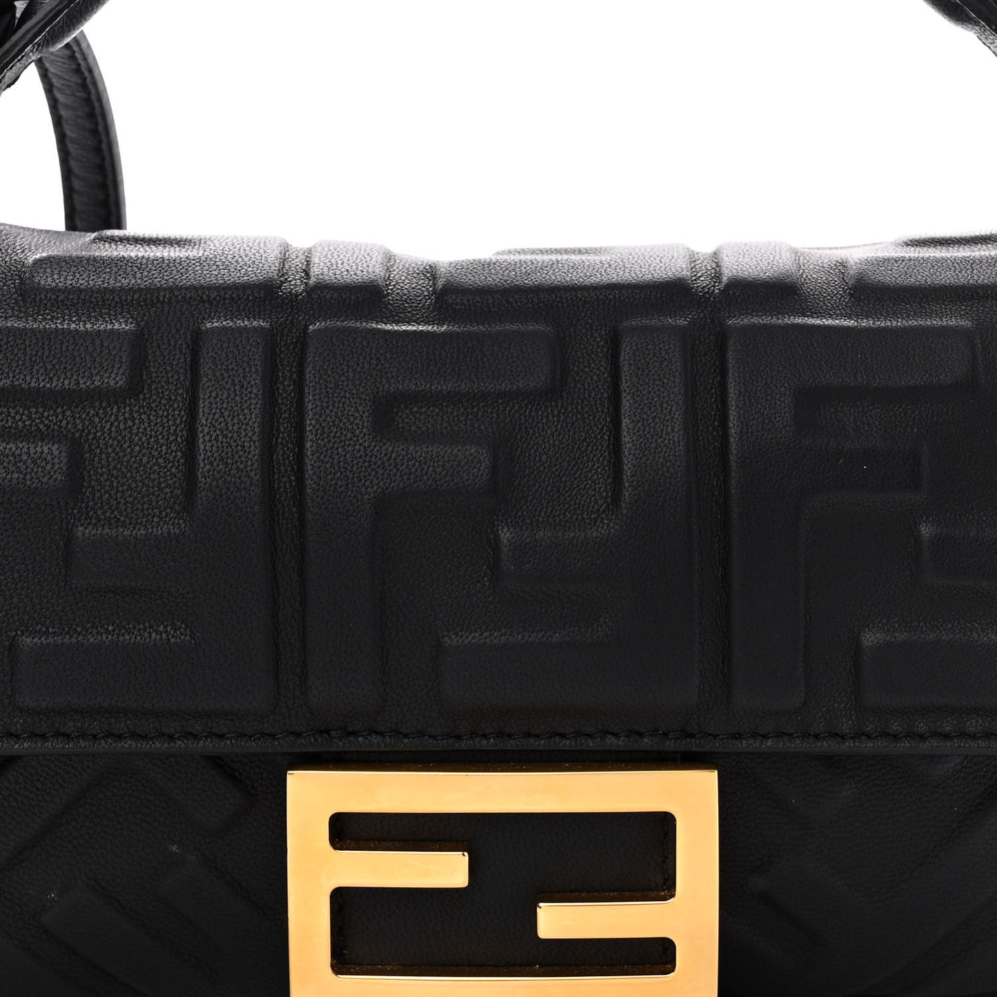 Nappa FF 1974 Embossed Mini Baguette Black