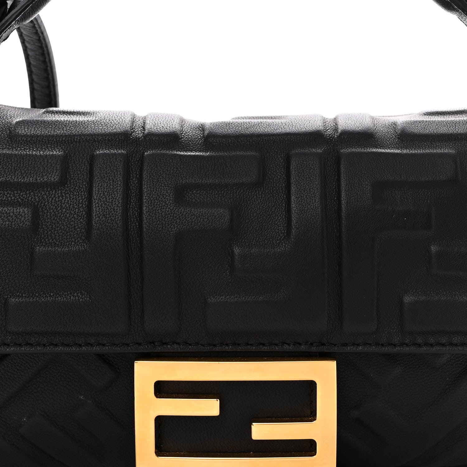 Fendi Nappa FF 1974 Embossed Mini Baguette Black 8 of 10