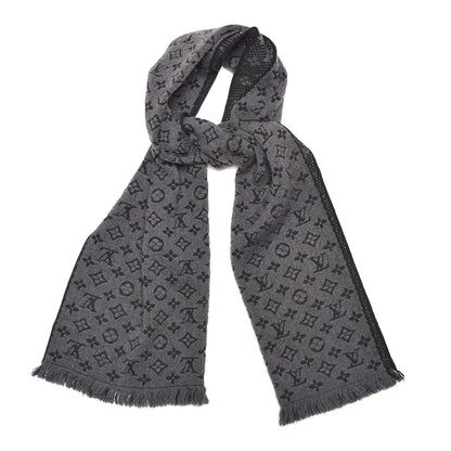 Louis Vuitton Wool Monogram Classic Scarf Charcoal Grey 1 of 4