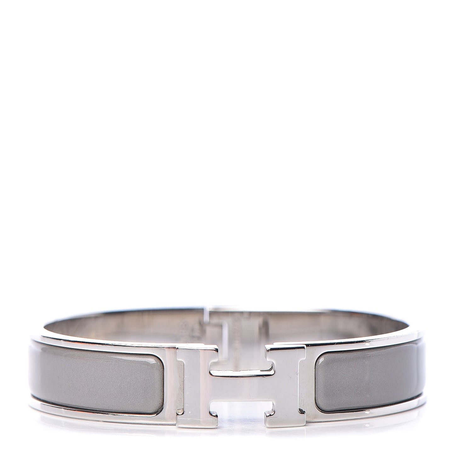 Enamel Narrow Clic Clac H Bracelet PM Gris Macadam