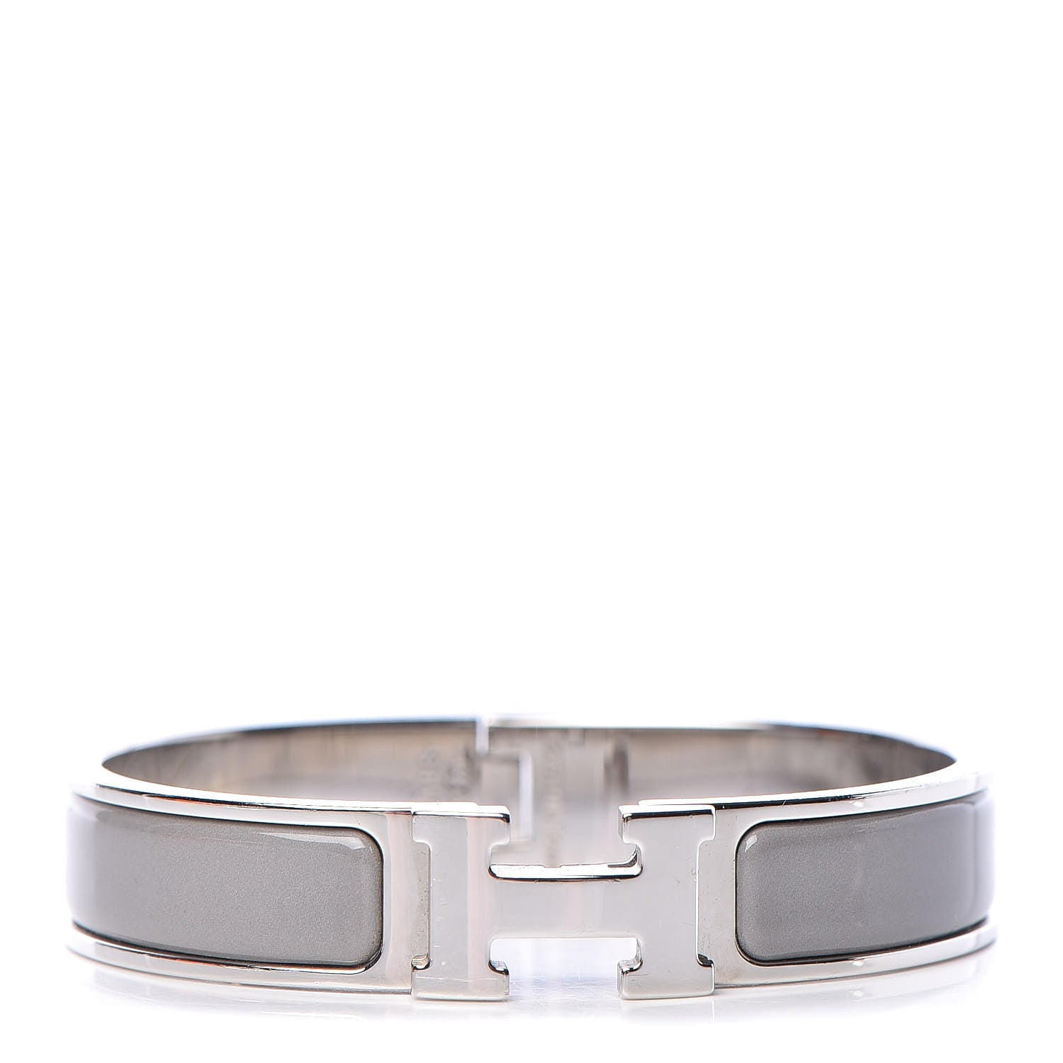 Hermes Enamel Narrow Clic Clac H Bracelet PM Gris Macadam 1 of 6