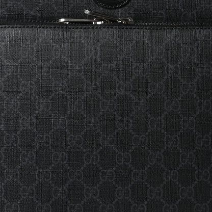 Gucci GG Supreme Monogram Four Wheel Suitcase Black Grey 7 of 9