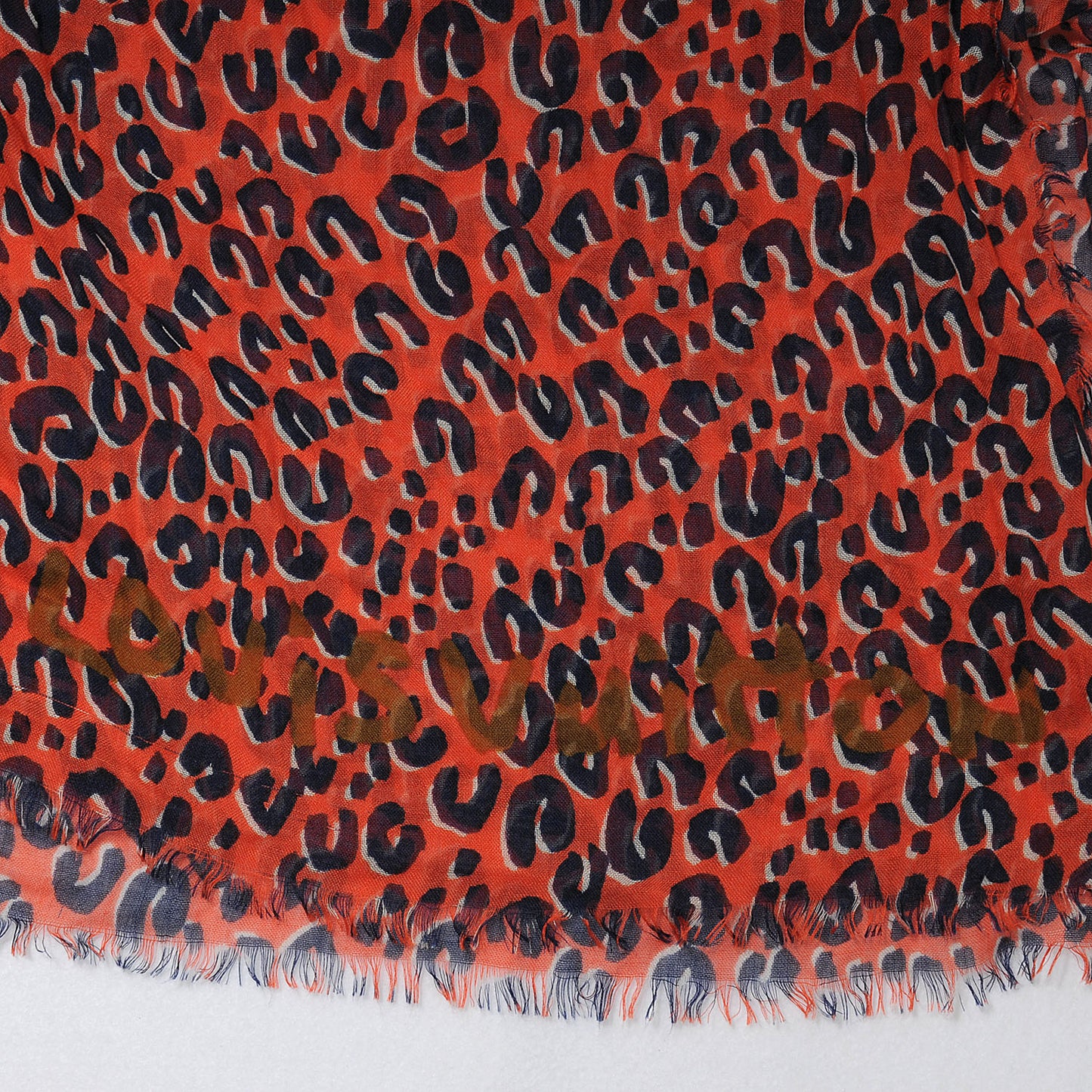 Cashmere Silk Leopard Stole Rouge