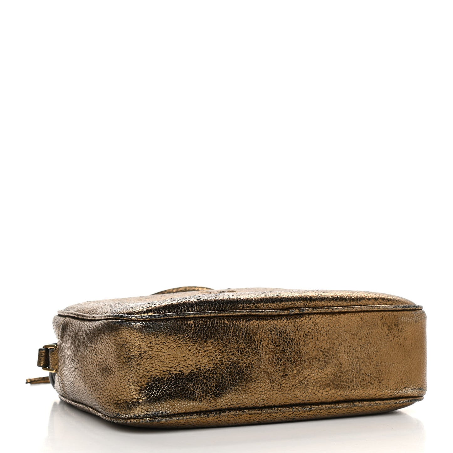Calfskin Lame Monogram Small Lou Camera Bag Gold Olive