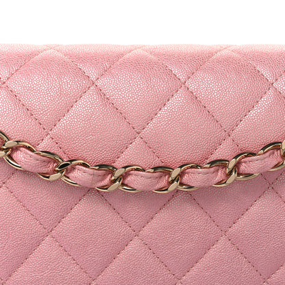 Chanel Iridescent Caviar Quilted Jumbo Double Flap Rose Pink 8 of 10
