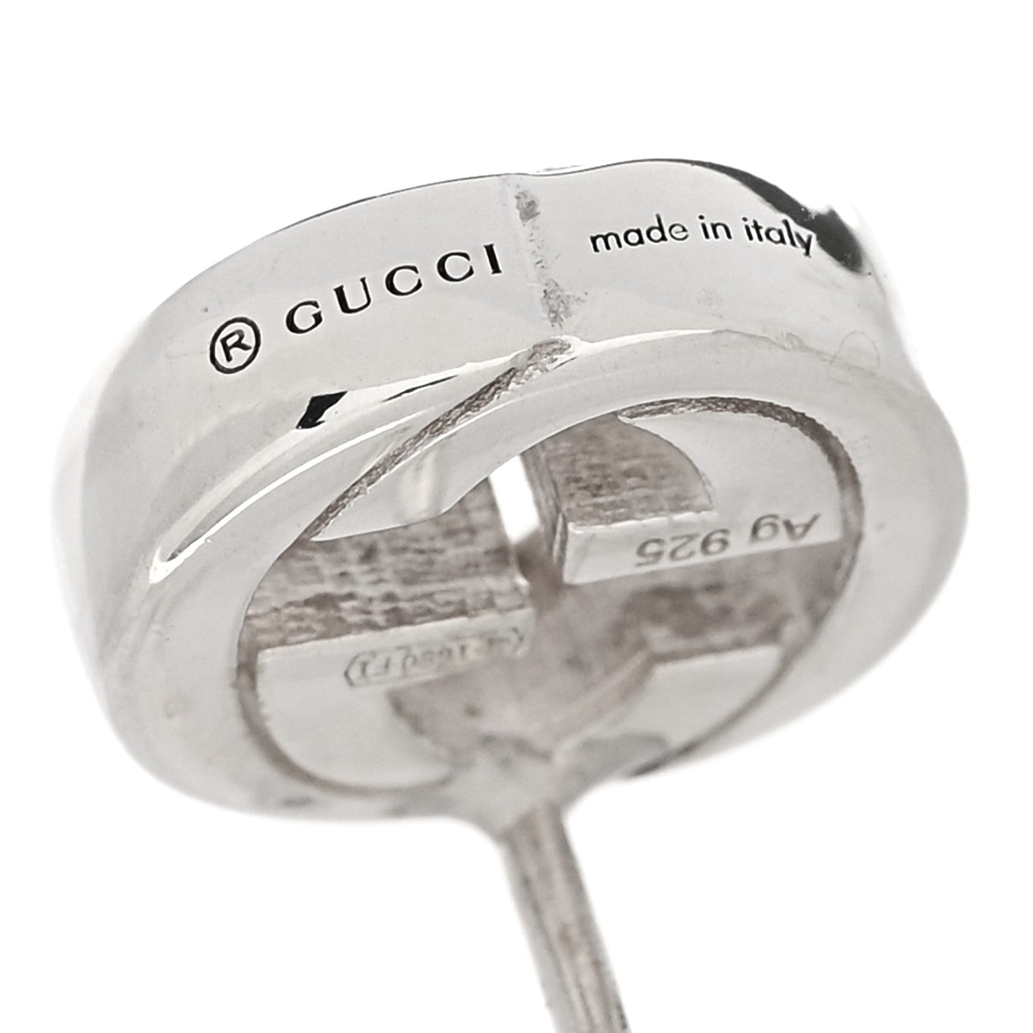 Gucci Sterling Silver Interlocking GG Stud Earrings 4 of 4