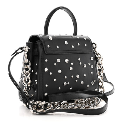 Versace Grained Calfskin Spiked Small La Medusa Top Handle Bag Black 3 of 13