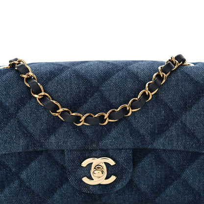 Chanel Printed Denim Quilted Mini Rectangular Flap Dark Blue 8 of 11