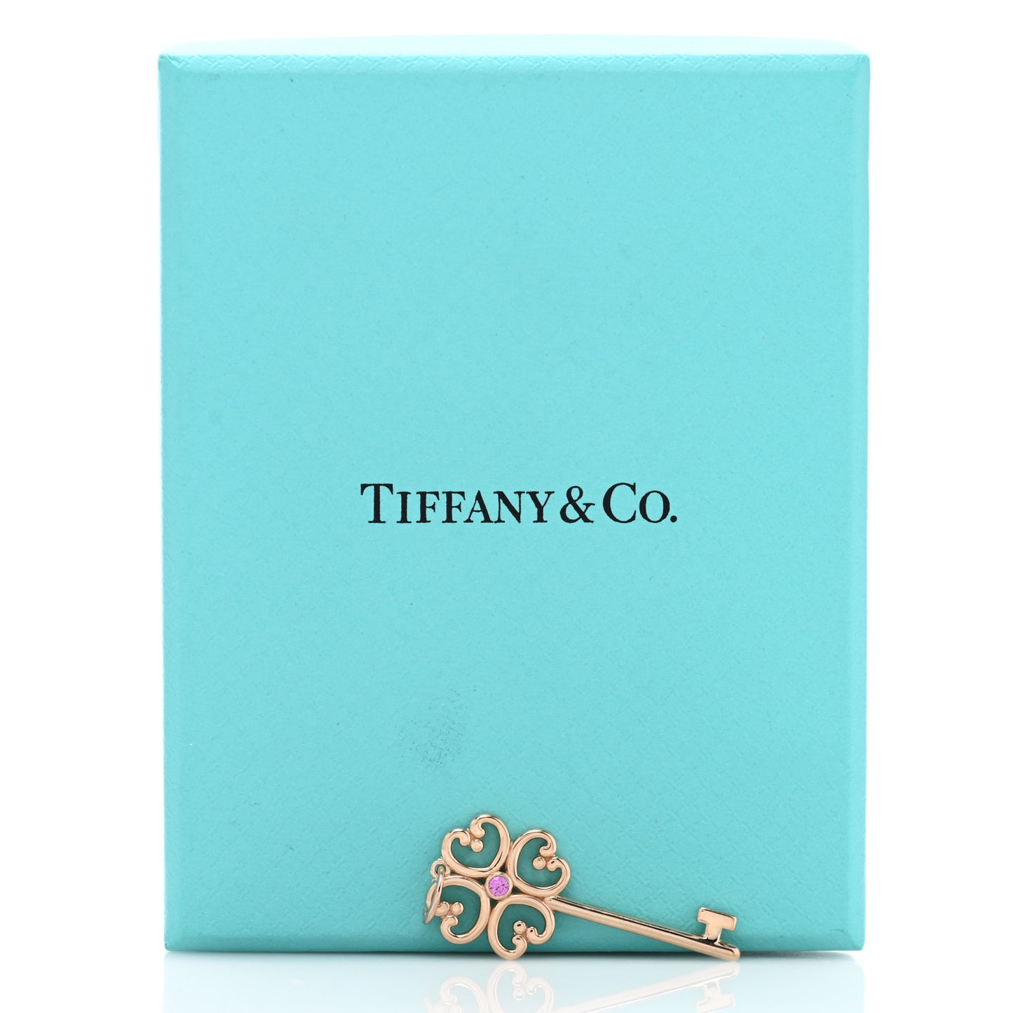 18K Rose Gold Pink Sapphire Quatra Key Pendant