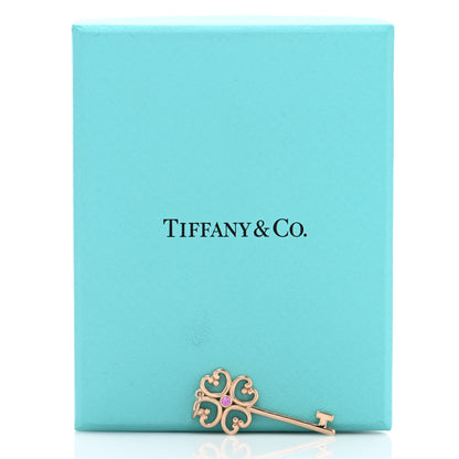 Tiffany 18K Rose Gold Pink Sapphire Quatra Key Pendant 4 of 4