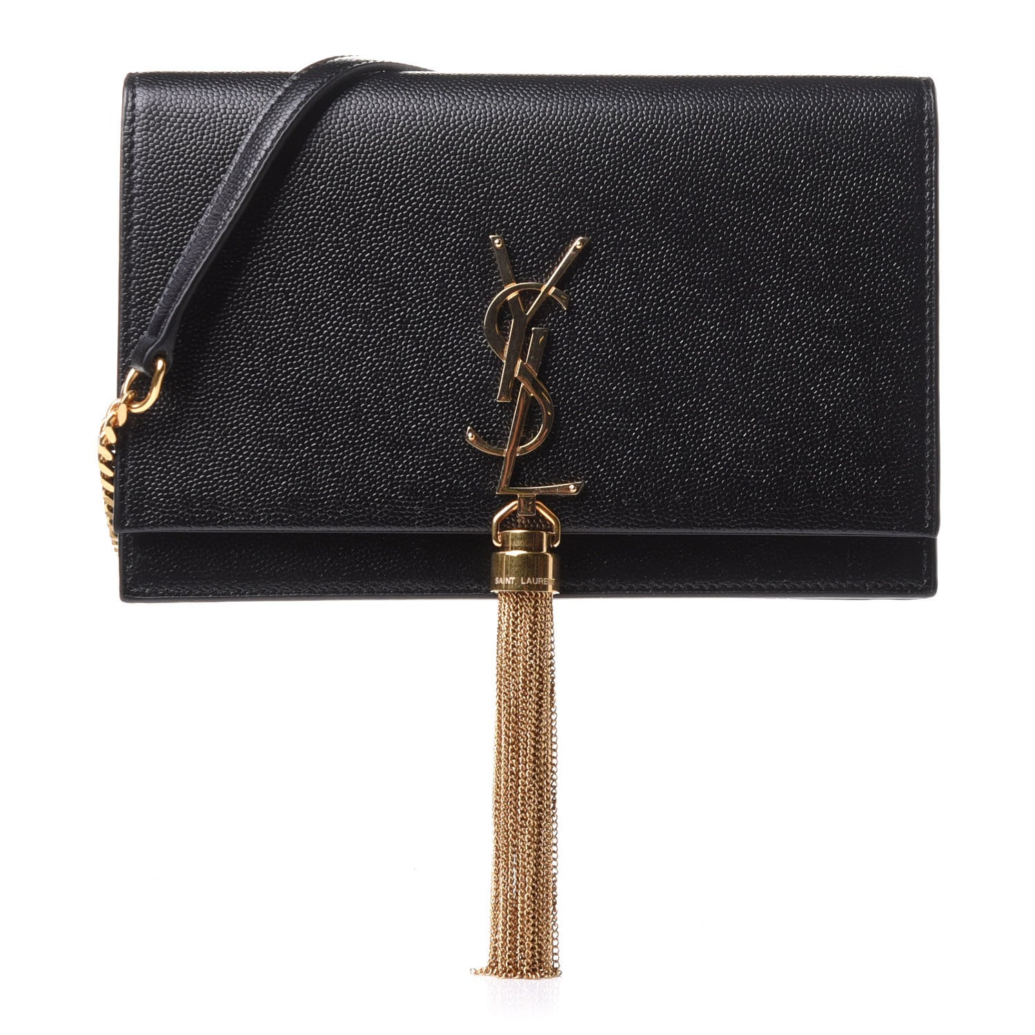 Saint Laurent Grain De Poudre Classic Monogram Kate Tassel Chain Wallet Black 1 of 10