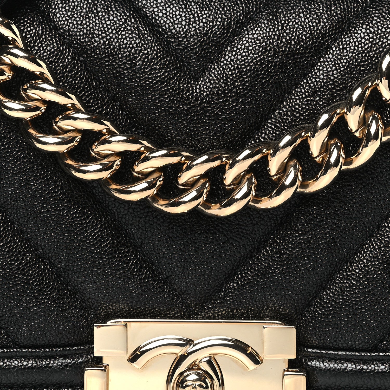 Chanel Iridescent Caviar Chevron Quilted Small Boy Flap Black 8 of 11