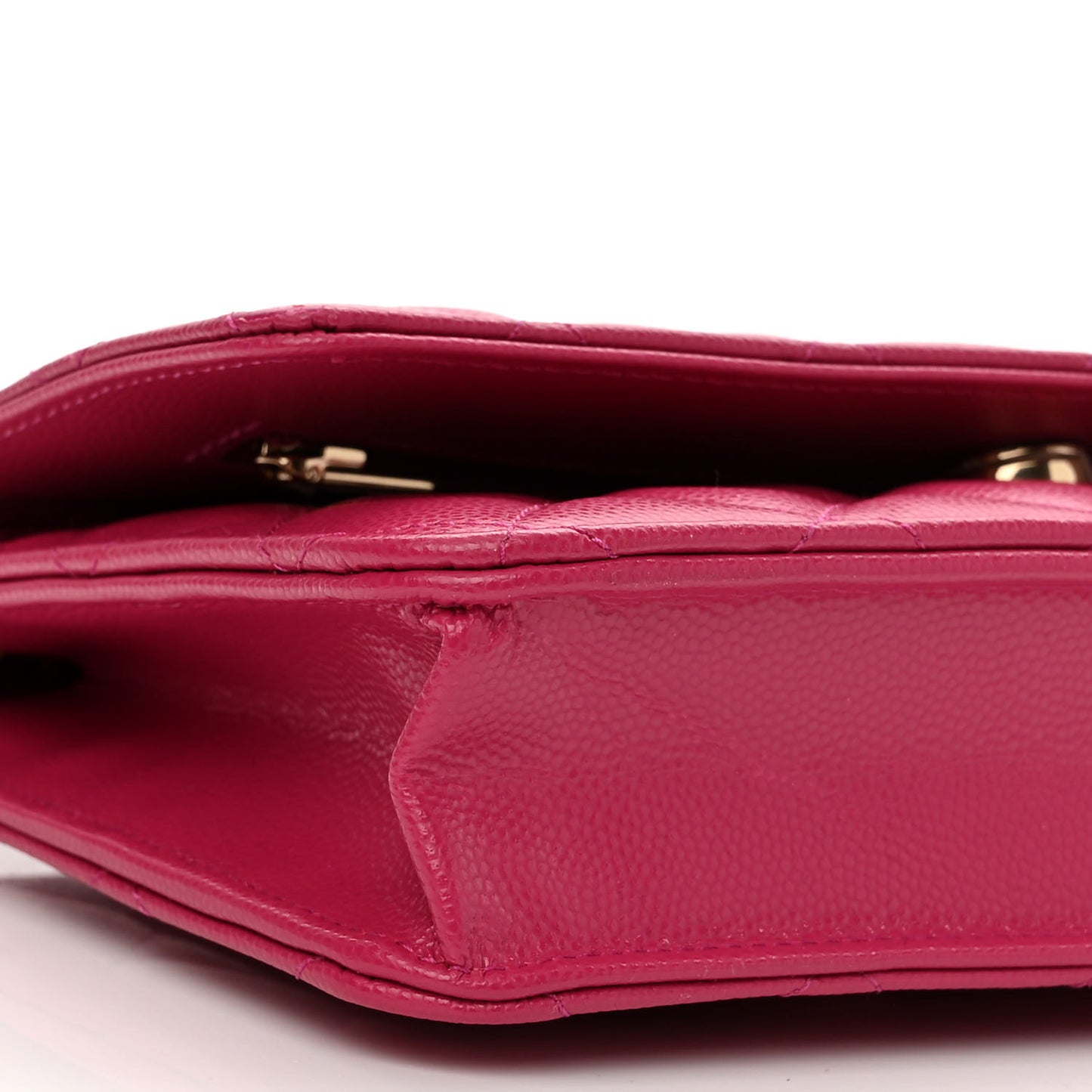Caviar Quilted Wallet On Chain WOC Fuchsia