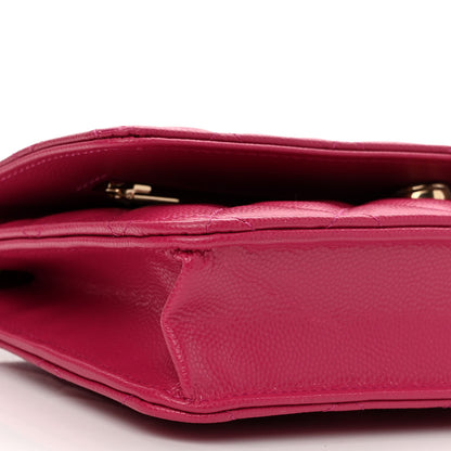 Chanel Caviar Quilted Wallet On Chain WOC Fuchsia 10 of 12