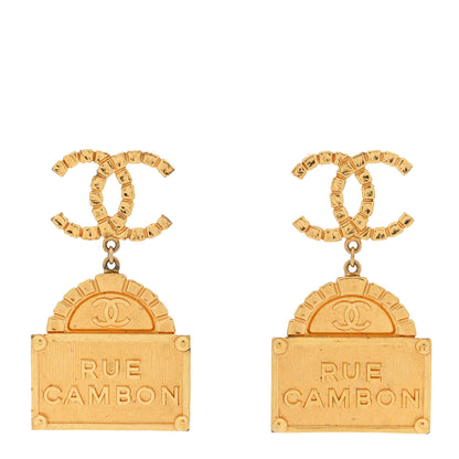 Chanel Metal CC Rue Cambon Drop Earrings Gold 1 of 4
