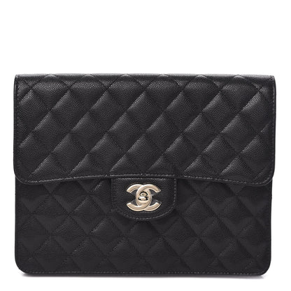 Chanel Caviar Quilted Square Flap Clutch Black 1 of 10
