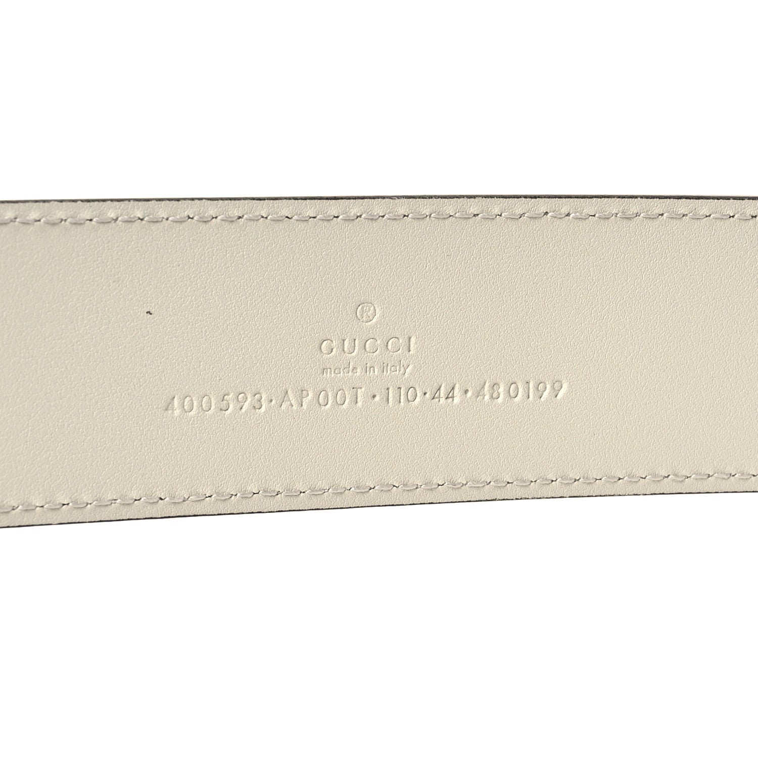 Gucci Calfskin Double G 40mm Belt 110 44 Mystic White 3 of 4