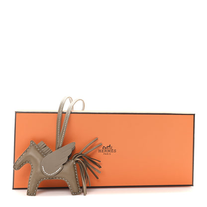 Hermes Milo Lambskin Grigri Rodeo Pegase Horse Bag Charm PM Etoupe 5 of 5