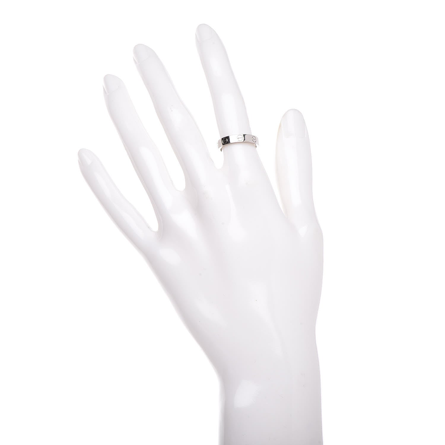 Cartier 18K White Gold 3.5mm LOVE Wedding Band Ring 49 4.75 2 of 4