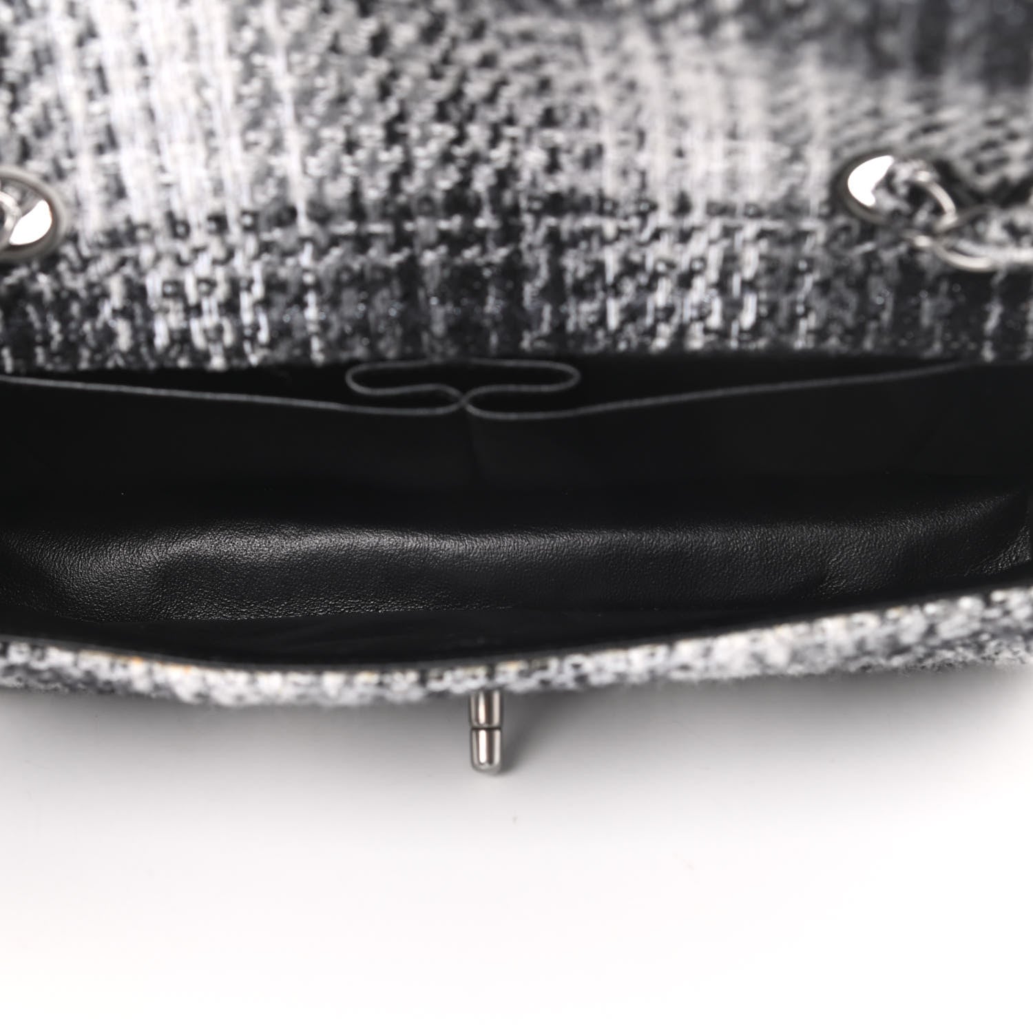 Chanel Tweed East West Flap Black White 5 of 11