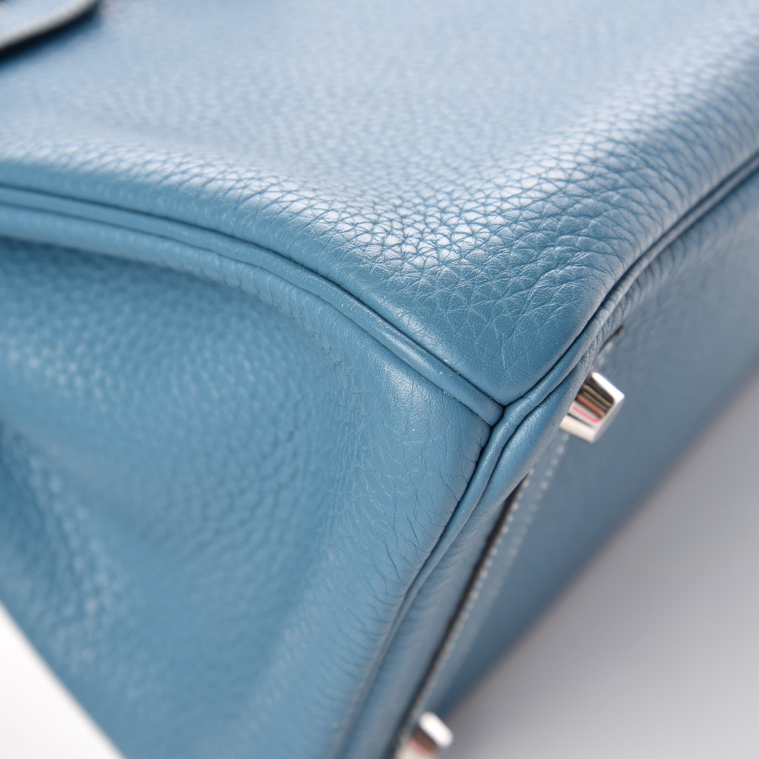 Hermes Taurillon Clemence Birkin 30 Blue Jean 40 of 40