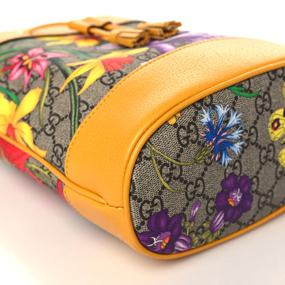 Gucci GG Supreme Monogram Flora Small Ophidia Bucket Bag Beige Multicolor Crop 8 of 9