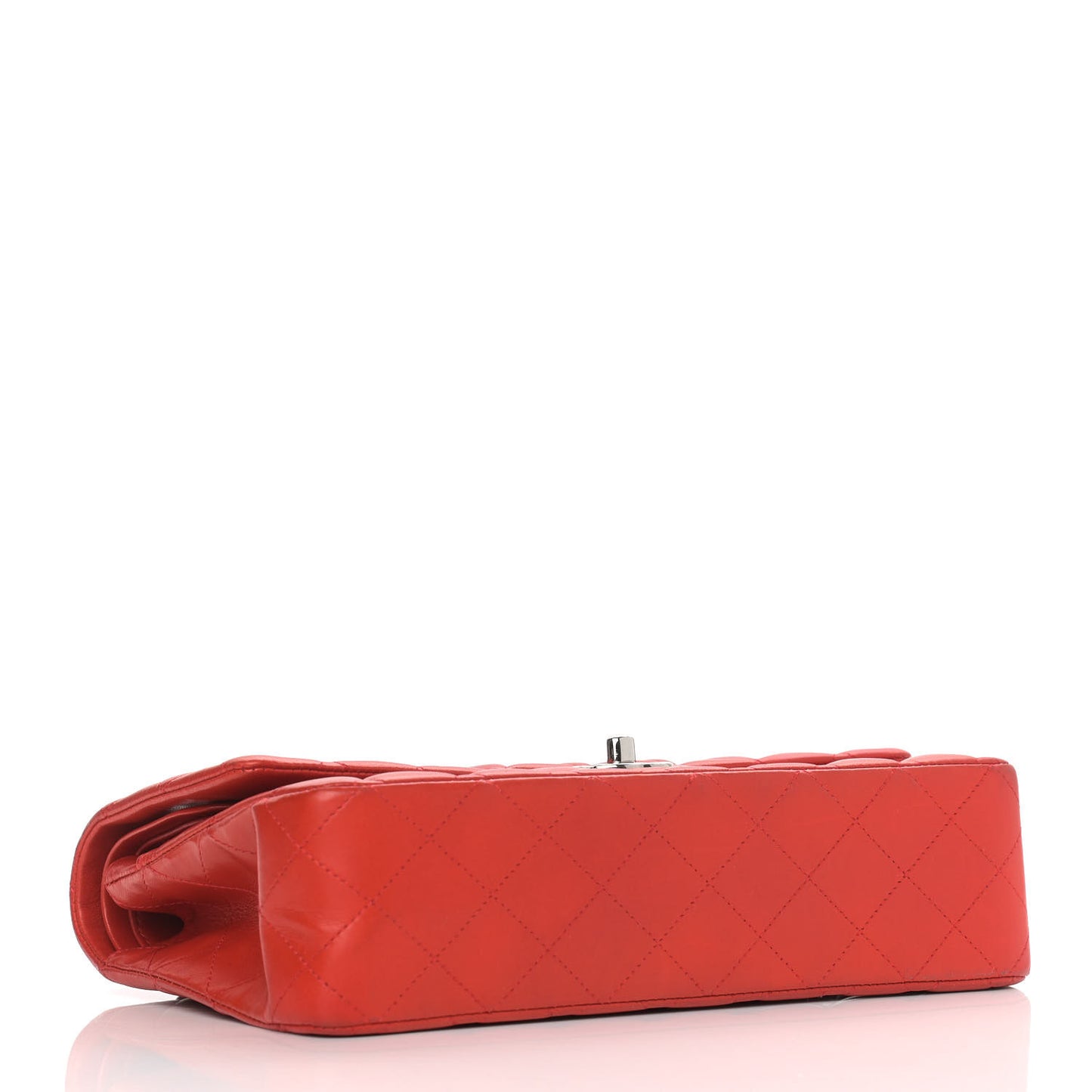 Lambskin Quilted Medium Double Flap Red