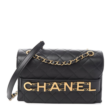 Chanel Calfskin Quilted Enchained Flap Black 1 of 15