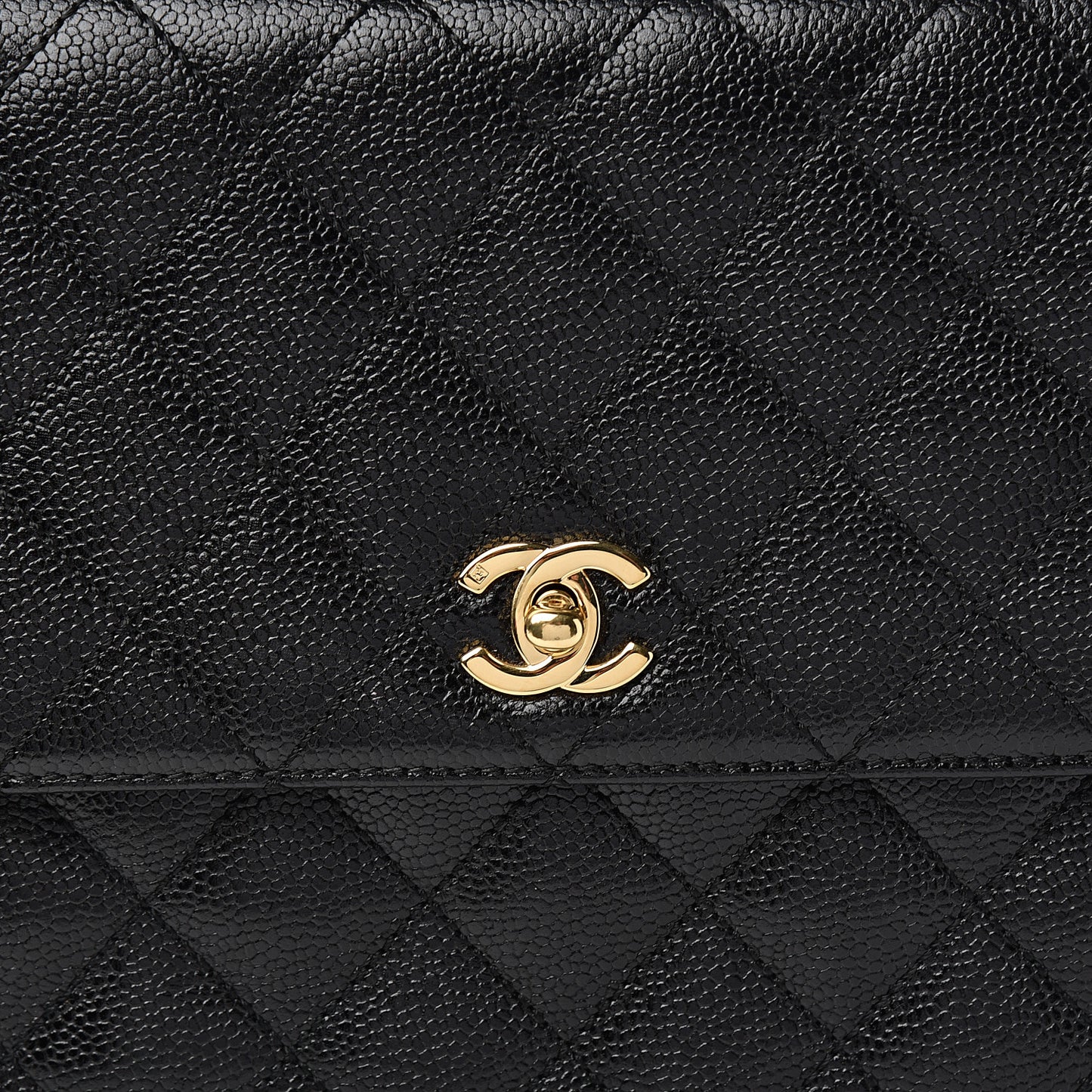 Caviar Quilted Jumbo Kelly Flap Black