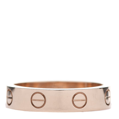Cartier 18K Pink Gold Diamond 4mm LOVE Wedding Band Ring 50 5.25 3 of 5