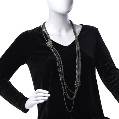 Chanel Ruthenium Pearl CC Long Multistrand Necklace 2 of 5
