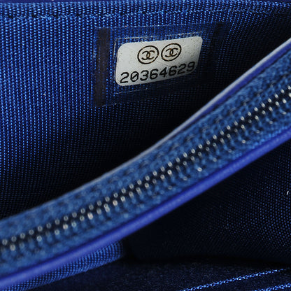 Chanel Grained Patent Calfskin Timeless Wallet On Chain WOC Blue 7 of 8