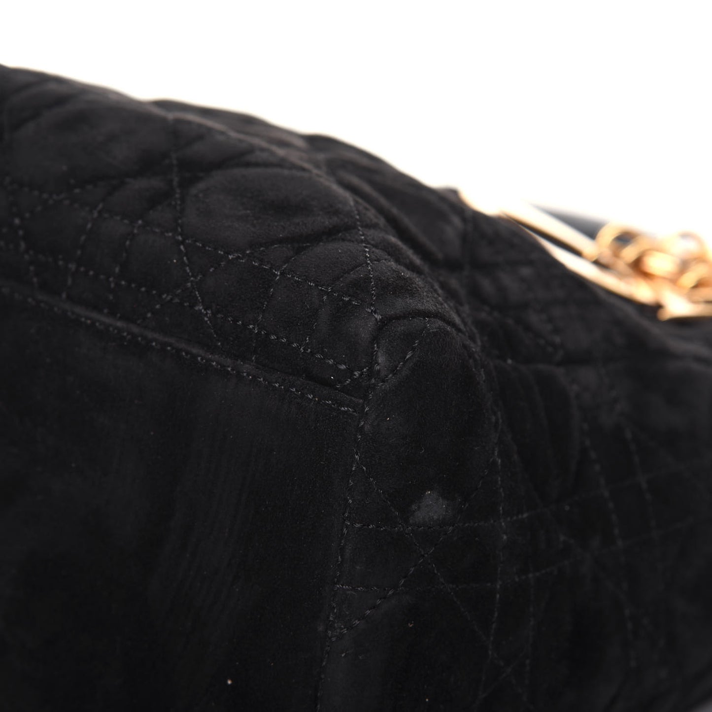 Suede Cannage Medium Lady Dior Black