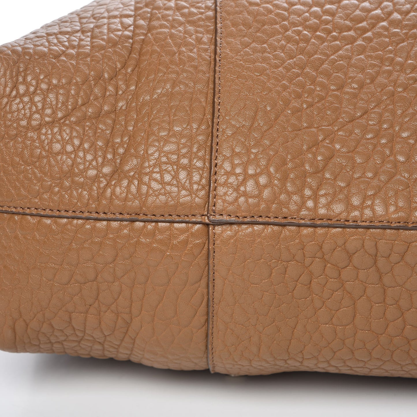 Grained Lambskin Studded Lockett Shopper Tote Tan