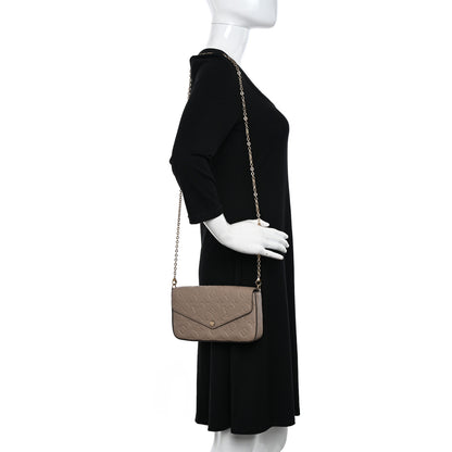 Louis Vuitton Empreinte Pochette Felicie Chain Wallet Tourterelle 2 of 16