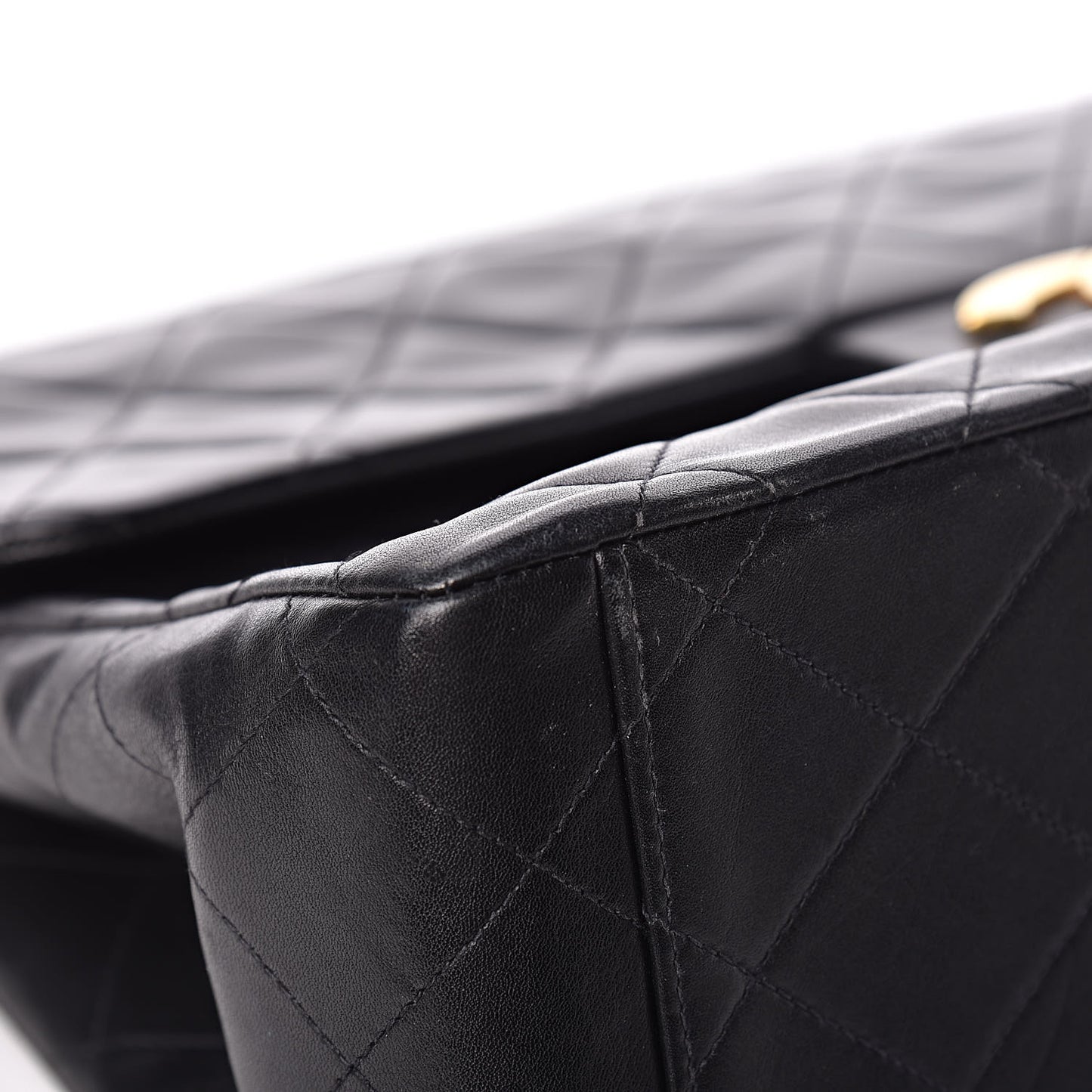 Lambskin Quilted XL Jumbo Single Flap Black