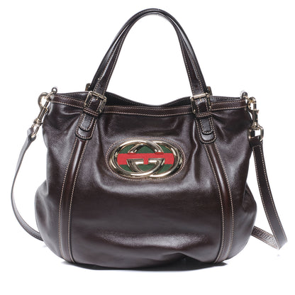 Gucci Leather Medium Britt Bag Dark Brown 1 of 7