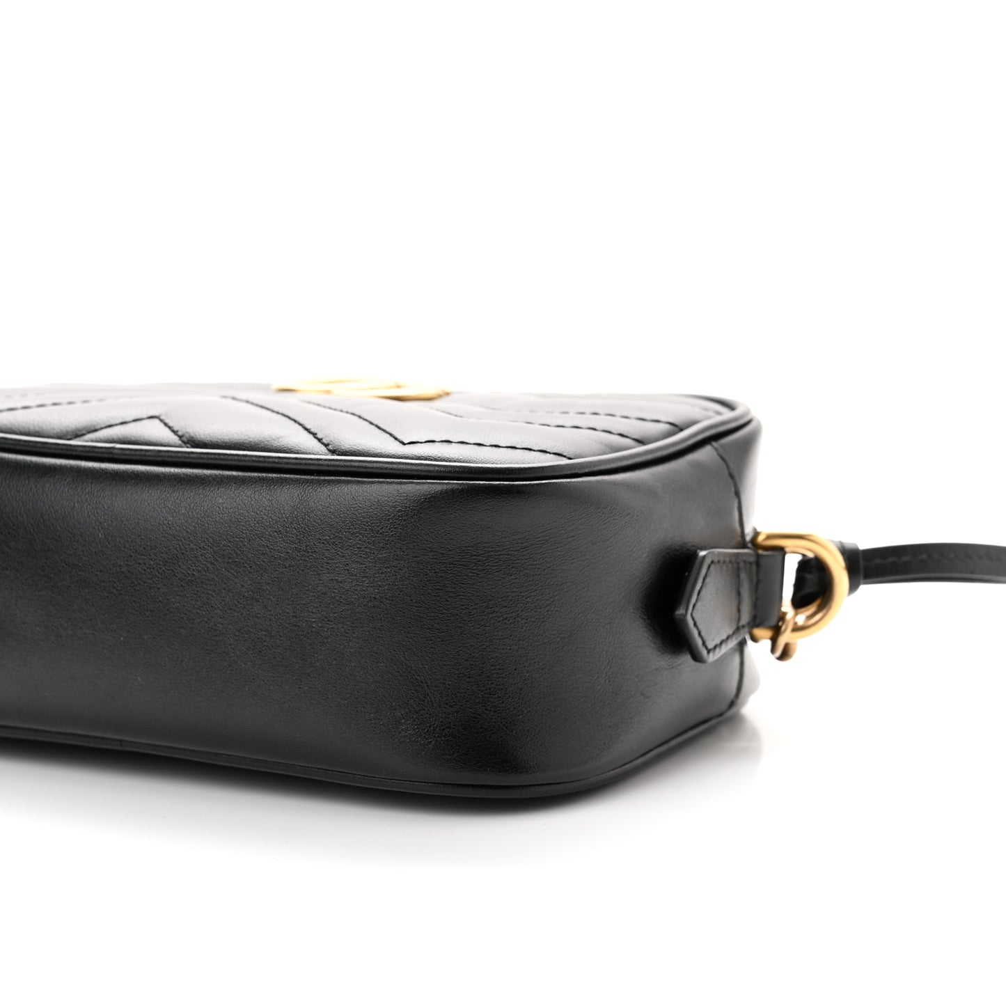Calfskin Matelasse Mini GG Marmont Chain Shoulder Bag Black