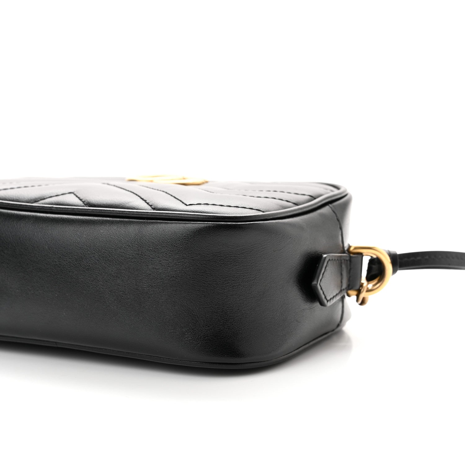 Gucci Calfskin Matelasse Mini GG Marmont Chain Shoulder Bag Black 9 of 9